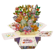 Carte de Pâques 3D pop-up avec motif de montgolfière