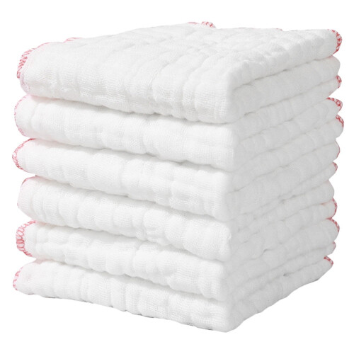 Disktrasor i bomull, 6-pack, 12-lagers muslin
