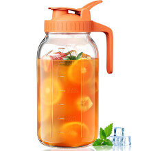 Pichet Mason en verre de 1,9 L avec couvercle à charnière étanche