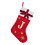 Kerstsok met monogram, rood, J – 45 cm, gebreid fluweel 1