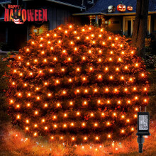 Rede de luzes de Halloween 2,5 m x 1,5 m 200 LEDs 8 modos