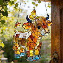 Kuh-Schmetterling-Fensterhänger aus Acryl, 20 cm