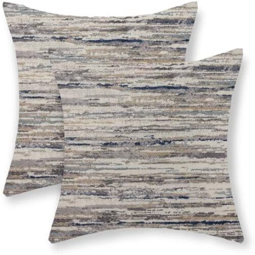 Fodere per cuscini in lino 45x45 cm, set da 2, blu navy astratto