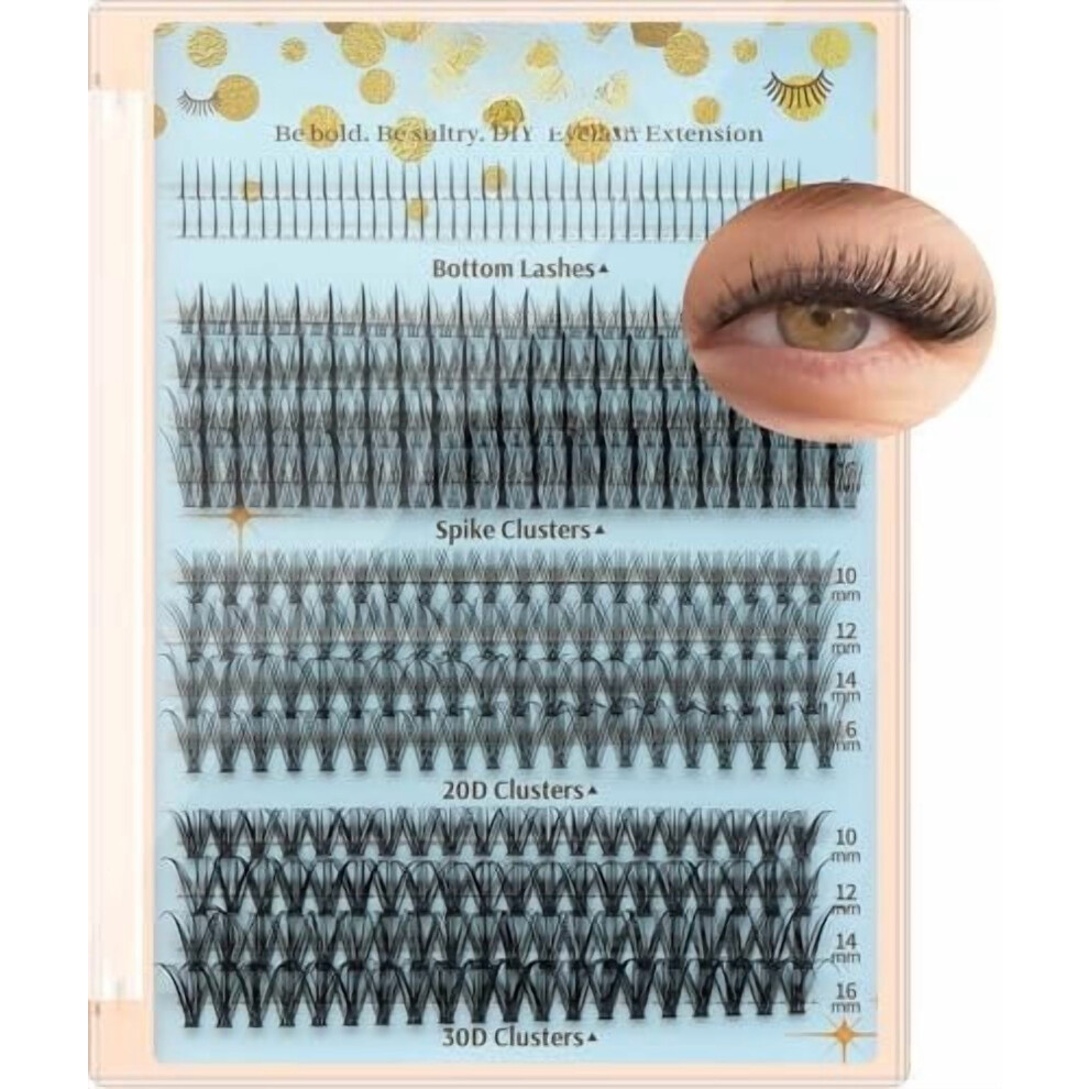 Mixed Lash Clusters 10â16mm 20D 30D Wispy False Eyelashes