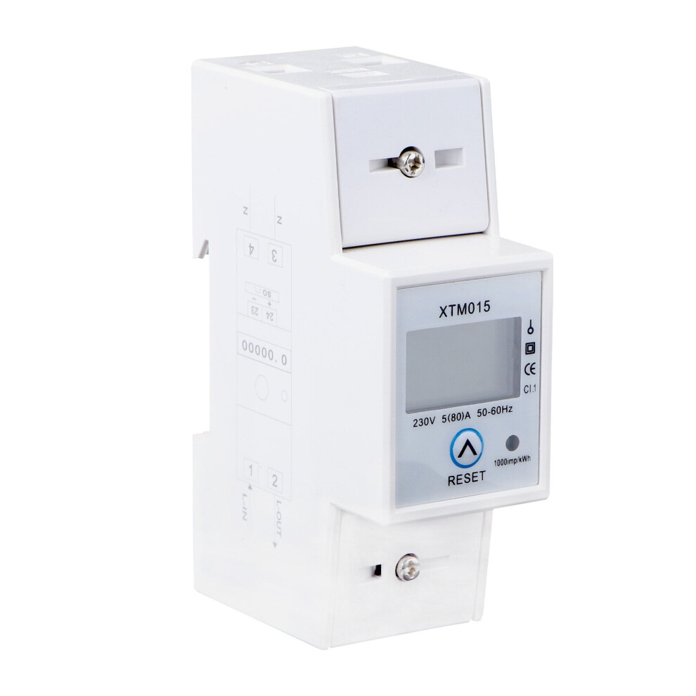 Single-Phase Lcd Energy Meter 220V 5(80)A White 9058772302953
