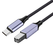 Cabo de impressora USB Type-C 2.0 para USB-A em nylon e alumínio, 2 m