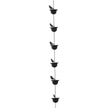 Cadena de lluvia vintage con forma de pájaro, decoración de jardín de bronce, 6 pájaros