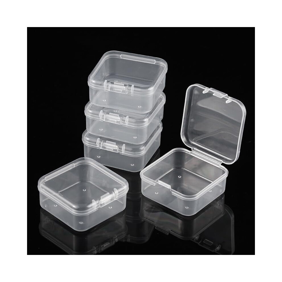 Clear Stackable Plastic Storage Boxes with Hinged Lids