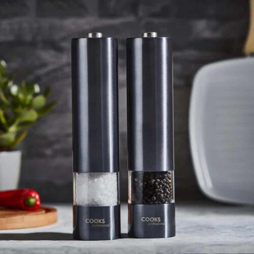 Cooks Professional Cooks Professional Electric Salt and Pepper Mill Set | Graphite 1
