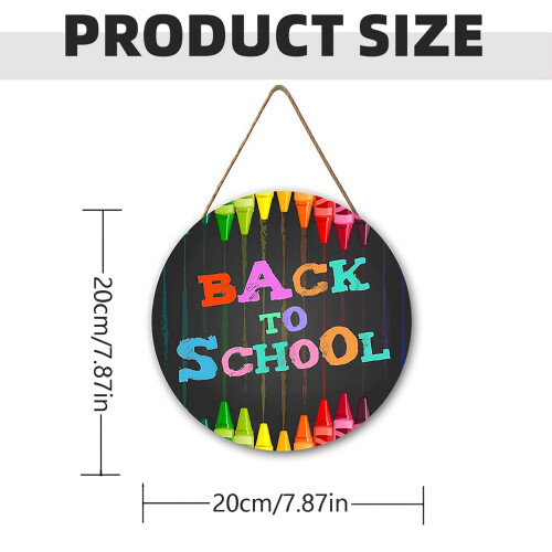 Ξύλινη κρεμαστή πλάκα πινακίδας BACK TO SCHOOL, διακόσμηση τοίχου τάξης με θέμα τον 2
