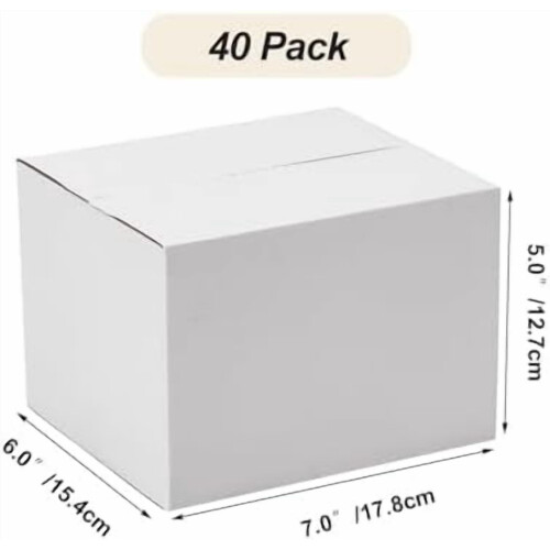 Verzenddozen 7x6x5 inch, wit, gegolfd, set van 40 1