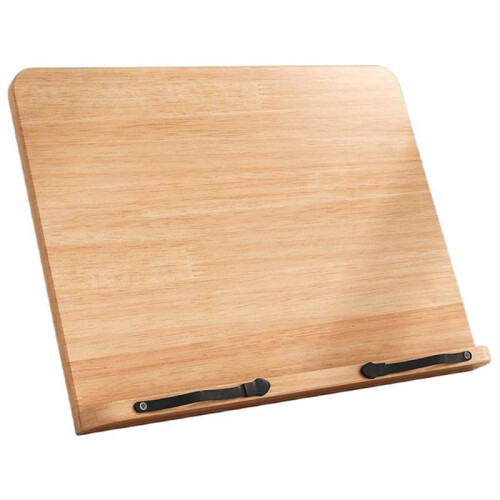 Compact Foldable Reading Stand, Wood Book and Tablet Holder, Easily Adjustable Rest