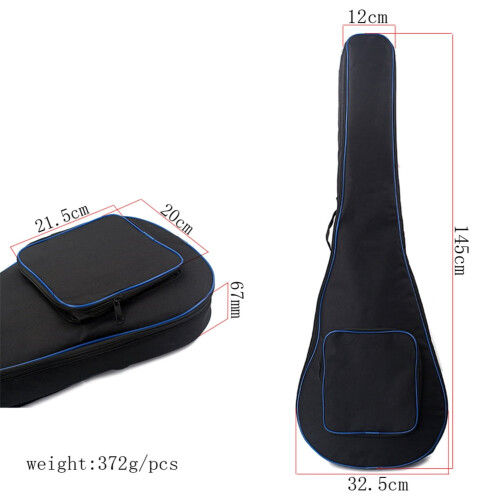Black guitar case water resistant with side handle 1