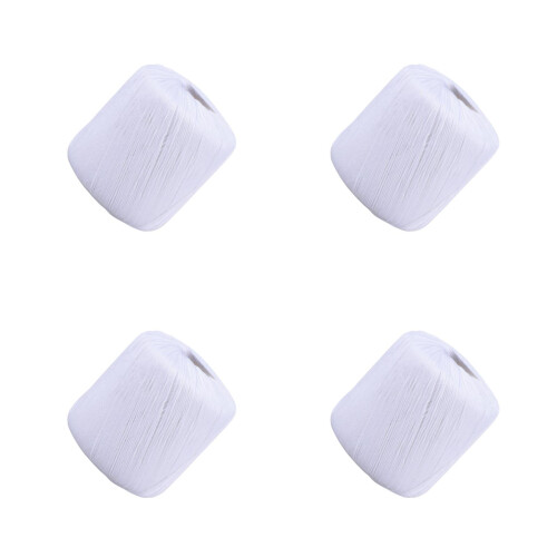 4Rolls Cotton Craft Rope White Soft Braided String for DIY Knitting