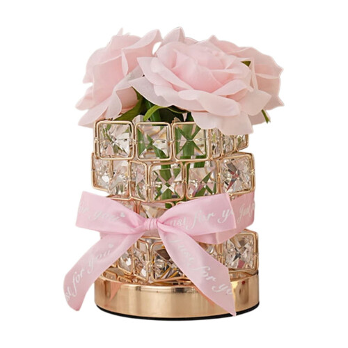 Lampe Rose Cristal Rechargeable Sans Fil 3 Couleurs Variation 1