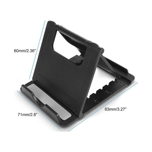 Universal Foldable Phone Stand for Vertical and Horizontal Viewing Adjustable Support Black 2