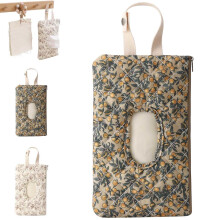 Bolsa porta-lenços umedecidos acolchoada com estampa floral para carrinho de bebê e bolsa de fraldas