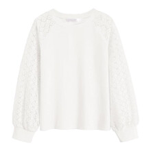 Tyttöjen pitsinen raglan-pitkähihainen pusero