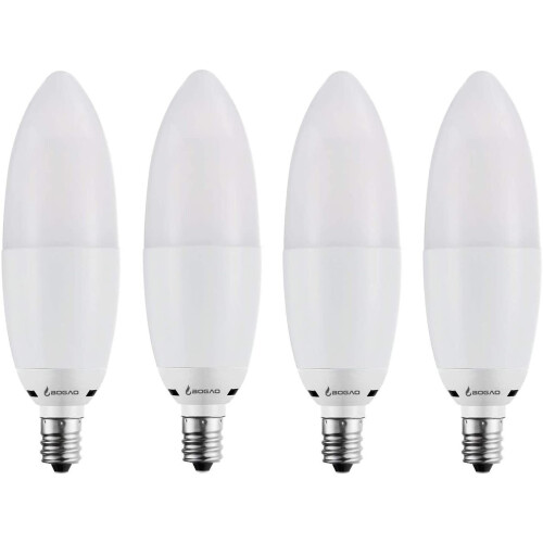 Ampoule candélabre blanc chaud 3000K, culot E12, lot de 4