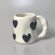 Hand-Painted Ceramic Coffee Mug – Reusable, White Interior