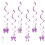 6 Decorações em Espiral com Glitter Roxo para Pendurar 1