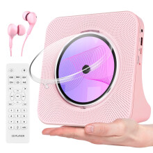 Rózsaszín Bluetooth CD-lejátszó FM rádióval, USB és AUX-szal