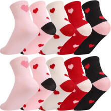 Kids Girls Crew Athletic Socks with Retro Stripes Hearts Cartoon Patterns for Running Sport Outdoor Kids Girls Crew Athletic Socks, as show