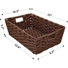 Large Wicker Storage Baskets Set of 2 – 15 x 10.3 x 5.2