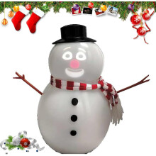 Animierte, blinkende Schneemann-Dekoration mit Lautsprecher (1 Stück)