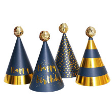 Lot de 5 chapeaux d'anniversaire en forme de cône en papier pour enfants