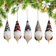 5-teiliges Weihnachtsschmuckset aus Stoff-Gnomen