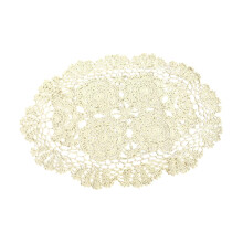 Oval Lace Doilies for Tables, Cotton Handmade Oval Crochet Doilies,White Floral Lace Placemats for Furniture, Bedrooms Dining Room(30*45cm)