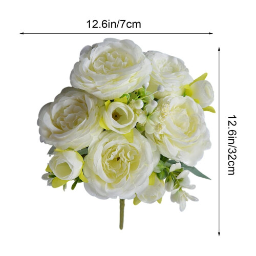 Bouquet di rose artificiali in seta a 5 rami 2