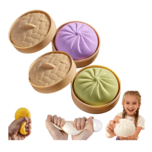 2Pcs Giant Glitter Dumpling, Giant Dumpling Squishy, Mega Rainbow Dumplings, Large Stress Relief Sensory Ball for Adults (Purple & Green)