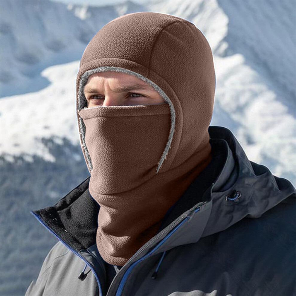 Men's Balaclava Â Windproof Thermal 2-In-1 Hood & Neck Warmer, Fleece-Lined Face Mask For Skiing, Snowboarding, Motorcycle Riding, Cold Weather 9336866690194