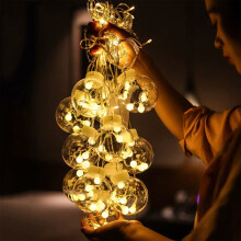 Cortina de luzes de Natal em LED com bolas de desejos, 350 cm (137,8 polegadas)