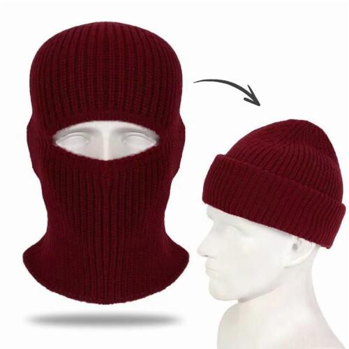 Căciulă de lână cu design de cagulă dintr-o bucată