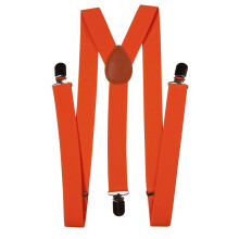 Mens / Womens One Size Suspenders Adjustable, Neon Orange