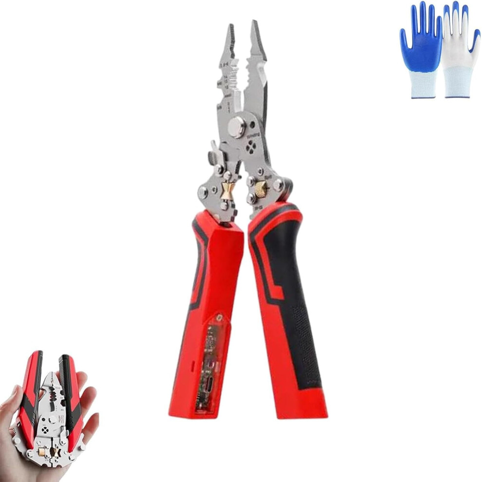 16-In-1 Wire Stripper Twister Tool: Cutter, Puller, Cable Scissors, Voltage Tester, Pliers Â Compatible With Standard Wires 9336866693959