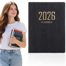 2026A6 Päiväkirjamuistivihko 5,7 x 8,1 tuumaa musta