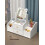 Witte houten make-up organizer met lades en spiegel 1