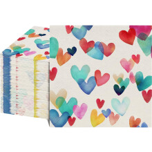 80Pcs Heart Paper Napkins, 2-Ply, 6.5"x6.5", for Birthday, Valentine’s, Baby & Bridal Shower – Compatible with Party Decor