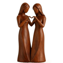 Figurine vintage en résine « Sœurs à mes côtés »