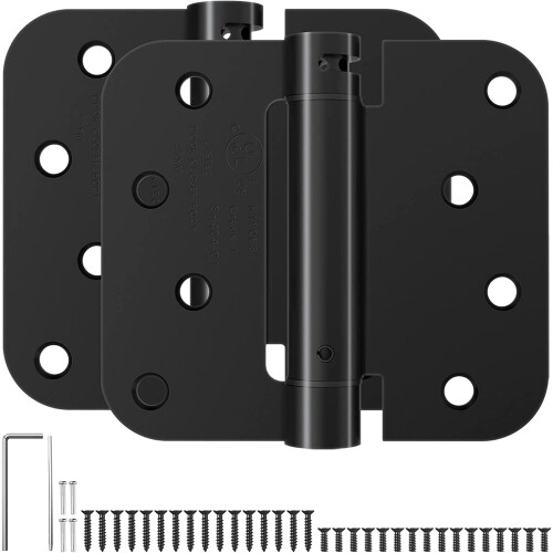 4-Zoll-Selbstschließscharnier, mattschwarz, 2er-Pack