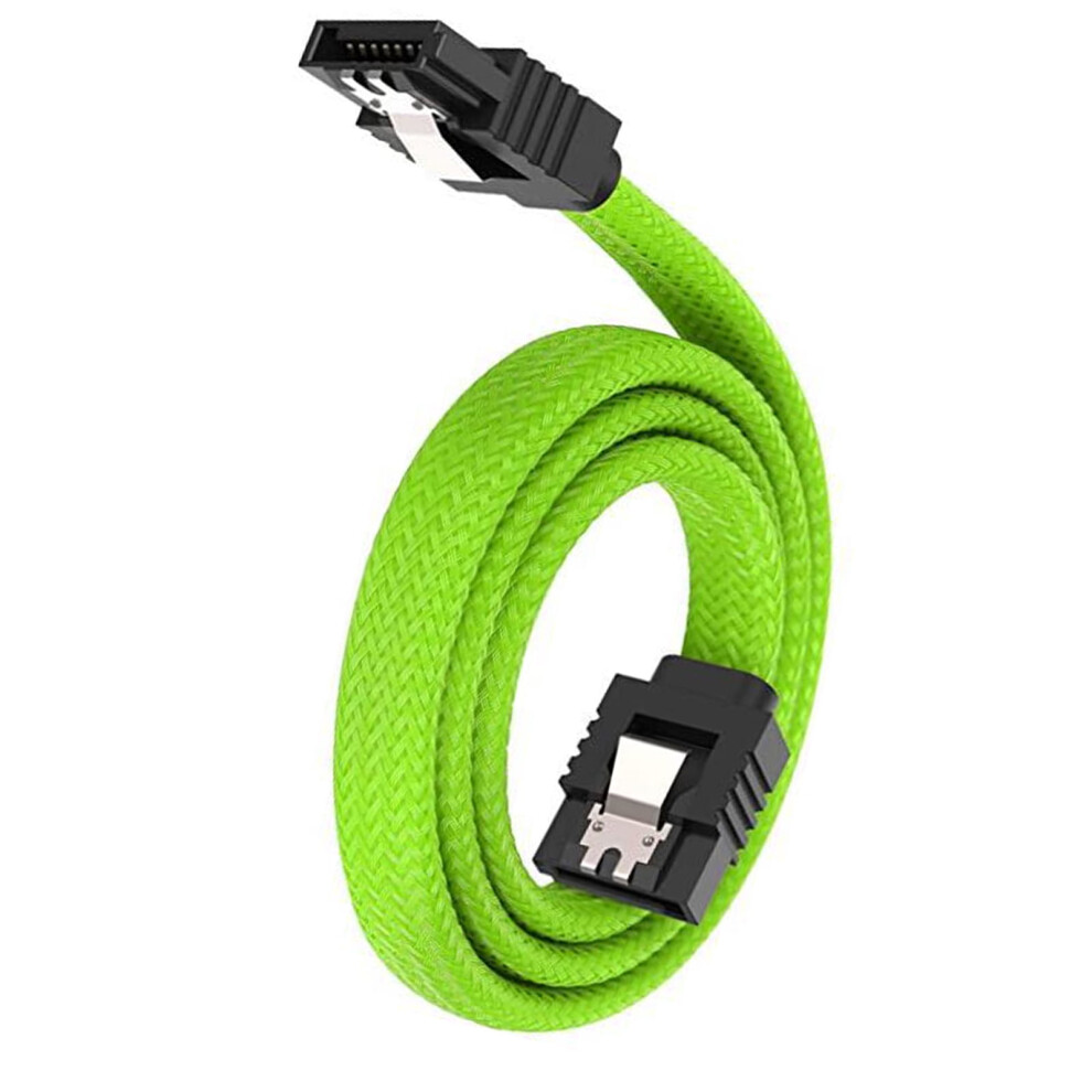 Antisnag Sata3.0 Cable 50Cm Nylons Meshes Sleeve With Locking Mechanism Thin Connectors For Internal Storage Drive 9178400114298