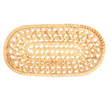 Rattan Woven Tray Multi-Functional Khaki Decorative Home Organizer for Kitchen Living Room