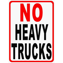 Nehéz tehergépkocsik tilos tábla9x12Fém
