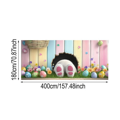 Fotohintergrund mit Osterhase und bunten Eiern, 18 x 4 m 2