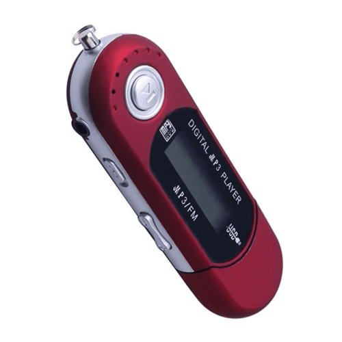 Draagbare USB MP3-speler met LCD-scherm, Bluetooth, FM-radio, rood 2