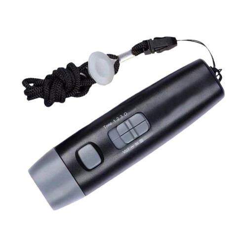 Apito eletrônico de 120dB com três tons e pulseira.